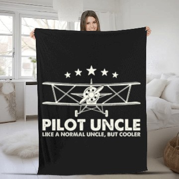 Discover Pilot Uncle Like A Normal Uncle But Cooler Plane Aviation Baseball Tees Fleece Blankets