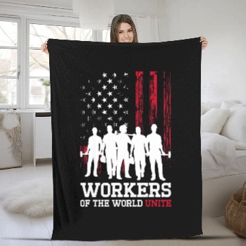 Discover Union Strong Labor Union Worker Workers of the World Unite Baseball Tees Fleece Blankets