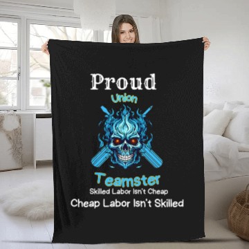 Discover Union Teamster Proud Union Worker Fleece Blankets