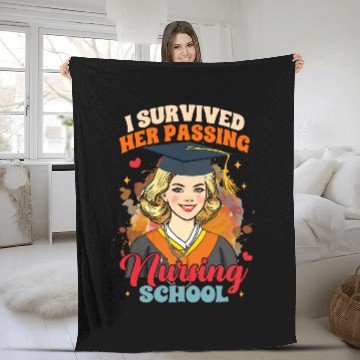 Discover Boyfriend nurses Grad I Survived Her Passing Nursing School Fleece Blankets