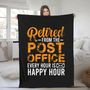 Discover Retired From Post Office Funny Retired Postal Worker Gift Fleece Blankets