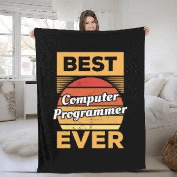 Discover Retro Computer Programmer Ever Programming Coding Zip Fleece Blankets