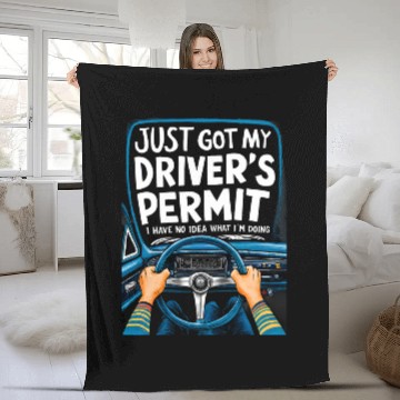 Discover New Driver Just Got My Drivers License Permit Student Driver 1 Zip Fleece Blankets