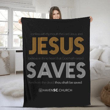 Discover Jesus Saves Romans 109 Fleece Blankets