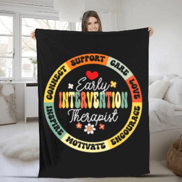 Discover Intervention Teacher Team Early Intervention Therapist 2 Fleece Blankets
