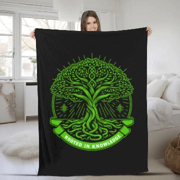Discover Rooted in Knowledge Teacher Tree Fleece Blankets