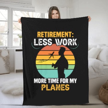 Discover Retirement less work more time for my planes RC Pilot Fleece Blankets