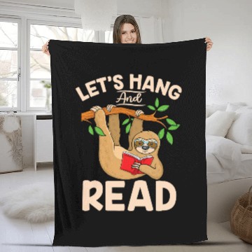 Discover Hang and read Bookworm Sloth Reader Librarian Book Lover Fleece Blankets