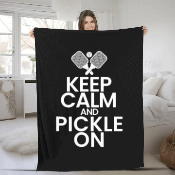 Discover KEEP CALM AND PICKLEBALL ON Baseball Tees Fleece Blankets