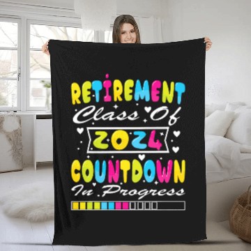 Discover Retirement Class Of 2024 Countdown In Progress Fleece Blankets
