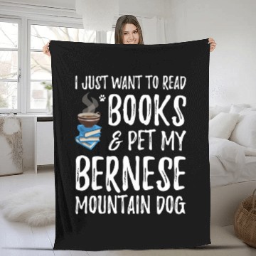 Discover Bernese Mountain Avid Book Reader Dog Mom Gift Fleece Blankets