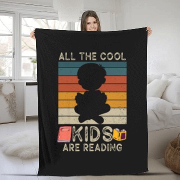 Discover All The Cool Kids Are Reading Teacher 4 Baseball Tees Fleece Blankets
