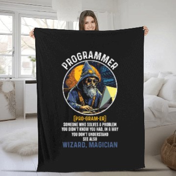 Discover Funny Programmer Definition Information Technology Coding Baseball Tees Fleece Blankets