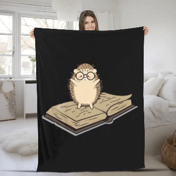 Discover Hedgehog on a Book Hedgehog Fleece Blankets