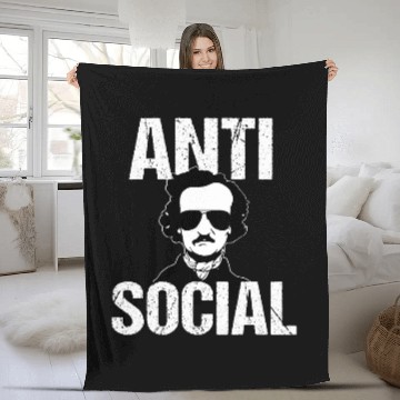 Discover Funny Book Nerd Gothic English Lit Edgar Allan Poe Gift Fleece Blankets