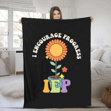 Discover Groovy I Encourage Progress ABA Therapist Sped Teacher Fleece Blankets