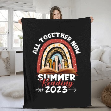 Discover All Together Summer Reading Rainbow Hand Book Lover Fleece Blankets