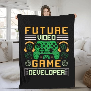 Discover Future Video Game Developer Programmer Coding Gamer Zip Fleece Blankets