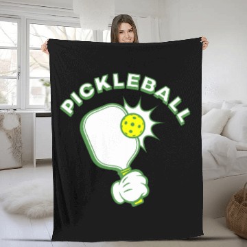 Discover Cartoon Pickleball Paddle Serve Baseball Tees Fleece Blankets