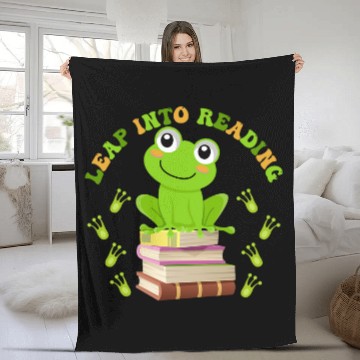 Discover Leap Into Reading Book Reading Frog Baseball Tees Fleece Blankets