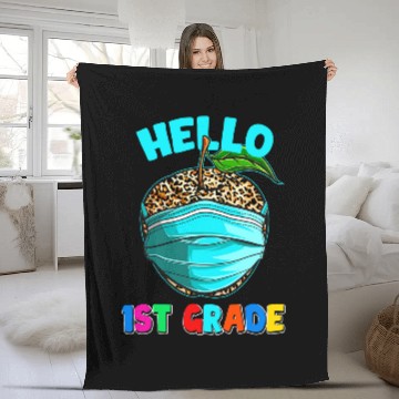 Discover Hello Virtual 1st Grade Leopard Print for Teacher Student Fleece Blankets
