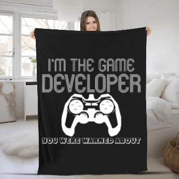 Discover Multiplayer Gamer Coder Software Player Level Game Developer Fleece Blankets