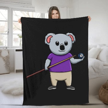 Discover Koala Billiard Ball Snooker Pool Player Billiard Champ Zip Fleece Blankets
