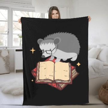 Discover Hedgehog Book Reading Fleece Blankets