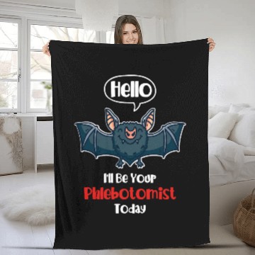 Discover Phlebotomy Tech Vampire Bat Your Phlebotomist Fleece Blankets