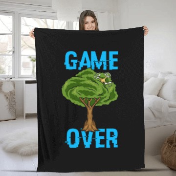 Discover Game Over Drone stuck in a tree Funny Drone Pilot Fleece Blankets