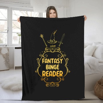 Discover Fantasy Binge Reader Book Lover Gift For Readers Fleece Blankets