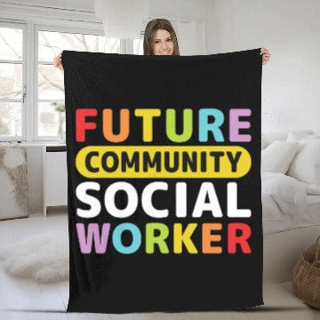 Discover Future Community Social Worker Fleece Blankets