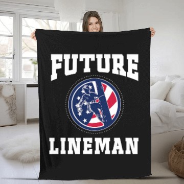 Discover Future Lineman USA Line Worker Gift Baseball Tees Fleece Blankets