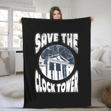 Discover Back to the Future Save Clocktower Charcoal Heather Fleece Blankets