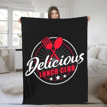 Discover School Cafeteria Worker Lunch Lady Retro Delicious Lunch Fleece Blankets