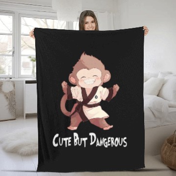 Discover Cute But Dangerous Funny Monkey Karate 3 Baseball Tees Fleece Blankets