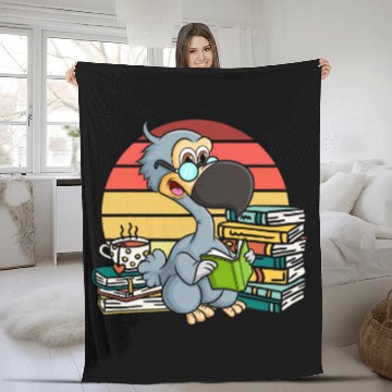 Discover Bookworm Bird Tea Lover Holiday Reader World Book Day Fleece Blankets