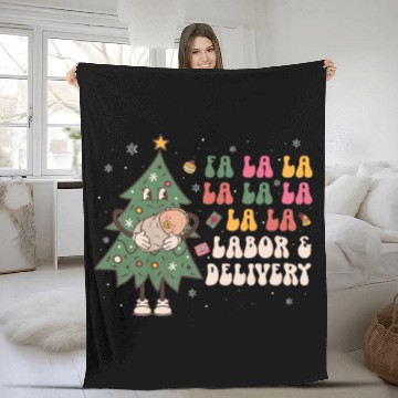 Discover fa la la la labor and delivery nurses christmas ld nursing Fleece Blankets