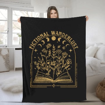 Discover Fictional Wanderlust Book Lover Reading Mystical Celestial 2 Fleece Blankets
