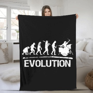 Discover Drummers Gift Evolution Of Drumming Fleece Blankets