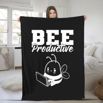 Discover Bee Productive Office Worker Fleece Blankets