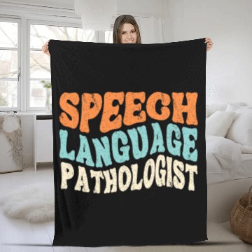 Discover Speech Language Pathologist SLP Retro Speech Therapy Fleece Blankets