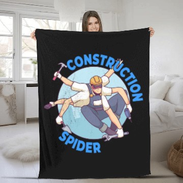 Discover Mens Construction Spider Construction Worker Baseball Tees Fleece Blankets