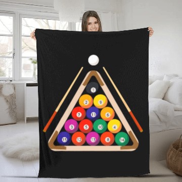 Discover Billiard Balls and Stick Billiards Pool Player Fleece Blankets