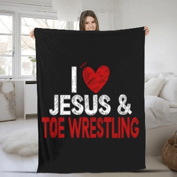 Discover TOE WRESTLING JESUS CHRIS I LOVE JESUS TOE Zip Fleece Blankets