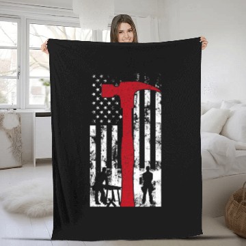 Discover Sawmill Carpenter Carpenter Woodworker Chainsaw Profession 53 Fleece Blankets