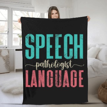 Discover Speech Language Pathologist SLP Speech Therapist Distressed Fleece Blankets