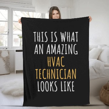 Discover HVAC TECHNICIAN Funny Job Title Profession Worker Idea Fleece Blankets