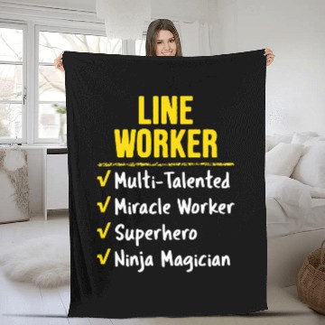 Discover Line Worker Miracle Worker Superhero Ninja Funny Office Gift Baseball Tees Fleece Blankets