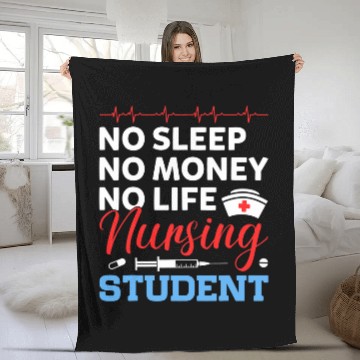 Discover No Mone No Sleep No Life Nursing Student Work Nursing Baseball Tees Fleece Blankets